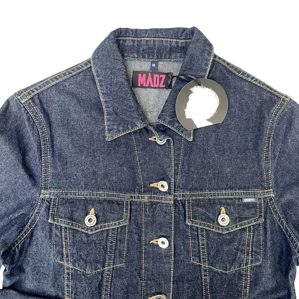 Jack Daniel’s Denim Jacket Madz Custom Size M Rocker BikerCore Goth Metal Vibe - Picture 6 of 16